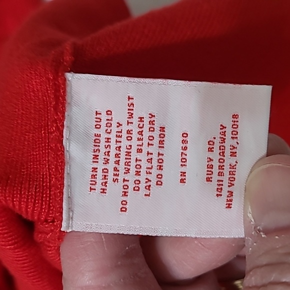 Ruby Rd Vibrant Red Knit Top with Sequins & Beaded Neckline & Cuffs size XL - Picture 6 of 8